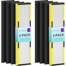 2 Pack FLT5000 Replacement Filter C Pet, for Germ-Guardian AC5000 2 6 Yellow
