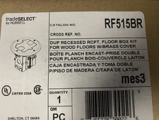 RF515BR Brass Floor Box Kit for Wood Flooring HUBBELL