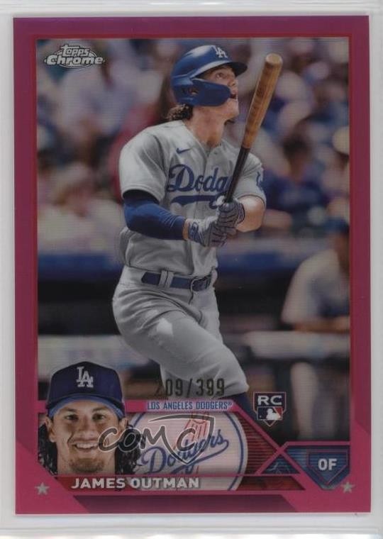2023 Topps Chrome Magenta Refractor 209/399 James Outman #81 1ez6