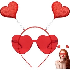 Halloween Heart Shaped Sunglasses Headband with Heart Boppers for Party Wedding