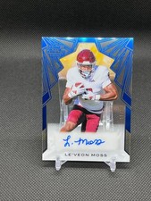 Leveon Le'Veon Moss #/35 2025 Leaf Trinity Rookie Auto RC Texas A&M Blue Acetate