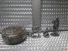 Lot Of 4 Pewter Figurine Ral Partha, Rawcliffe, George Washington, Trinket Box