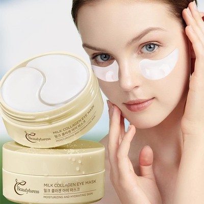 Collagen Eye 60 Pairs - Milk Protein & Hyaluronic Acid Eye Patches for Dark C...