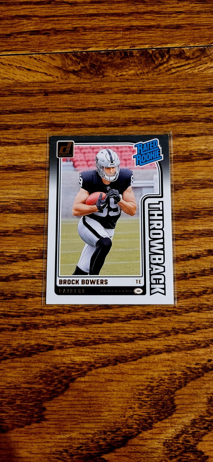 2024 Panini Donruss Football #45 Brock Bowers Rated Rookie Throwback - Raiders