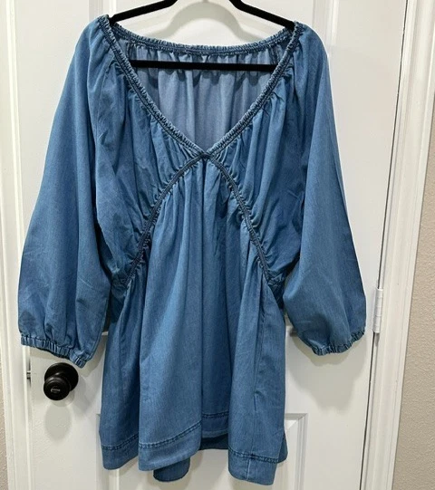 forever 21 denim ruffle dress Blue Dresses for Women for sale basic dresses Size:EU36 Babyboo Fashion Elara Maxi Prom dresses or any denim