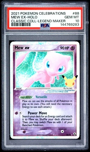 2021 POKEMON CELEBRATIONS CLASSIC COLLECTION #88 MEW EX-HOLO PSA 10
