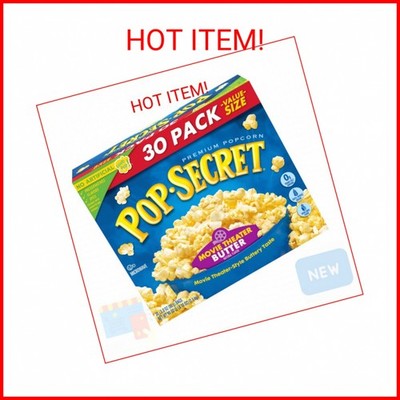 Pop Secret Microwave Popcorn, Movie Theater Butter Flavor, 3 Oz Sharing Bags, 30