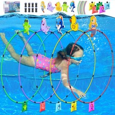 15Pc Diving Pool Toys Set Swim Through Rings Underwater Game Kit