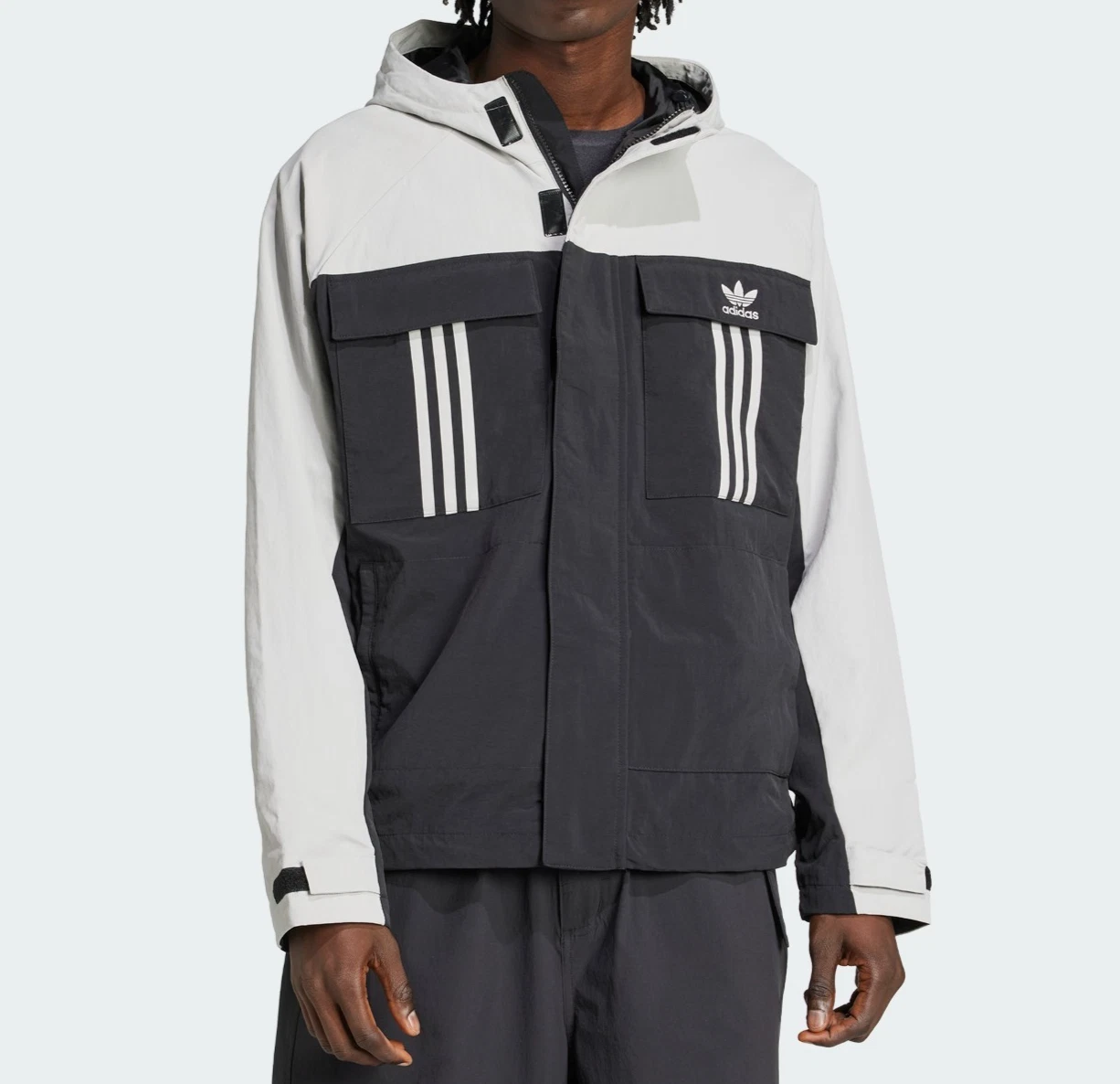 Adidas Men's Jacket Lightweight Black/Grey Sport Future Originals Casual Utility
