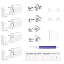 4-Pack Disposable Ear Piercing Kit, Self Ear Piercing Gun, Hypoallergenic Ear Pi