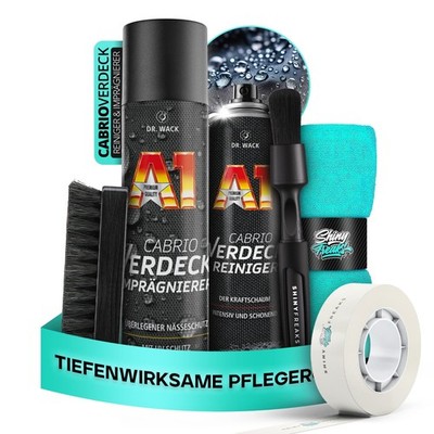Dr. Wack A1 Cabrio Verdeck Pflege Set Reiniger + Imprägnierer + Zubehör 6-teilig