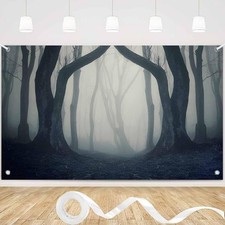 Halloween Dark Forest Photo Backdrop 7x5FT Creepy Twisted Bare Tree