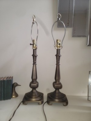 2 MCM Brass Finish Lamps By ''Eccelsior''  18in