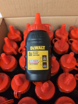 Case Of 25 DeWalt Red Marking Chalk 4oz Each Over 6lbs Water & Fade Resistant 