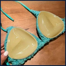 Sujetador pegajoso push up en el pecho extraíble para mujer traje de baño de verano bikini