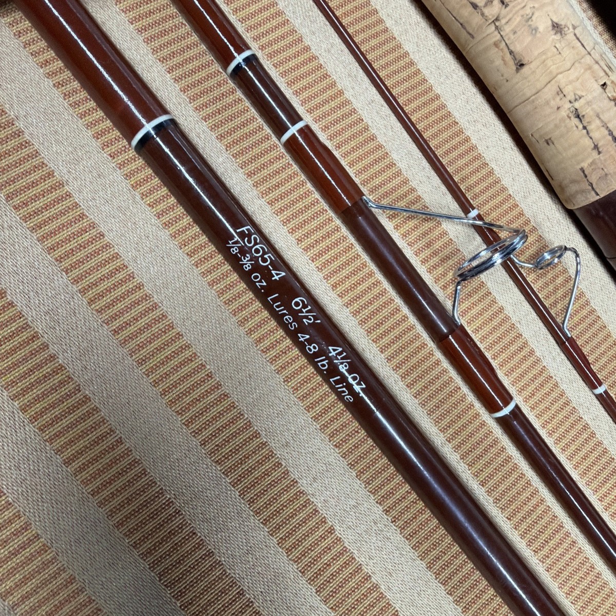 Vintage Fenwick Voyageur fishing rod FS65-4 6.5' with Tube& Sock