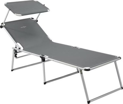 Brunner Malibu High Sonnenliege Sonnenblende integriert grau 1820962