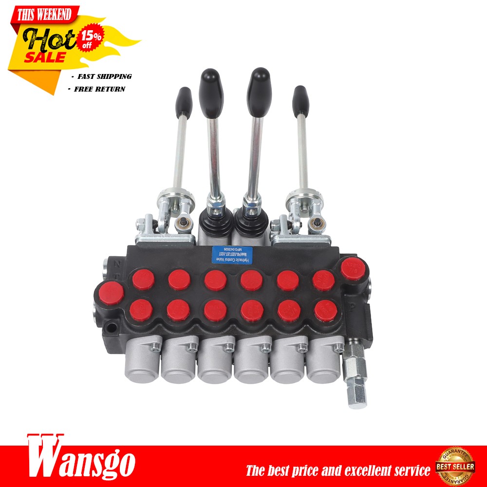 Hydraulic Backhoe Directional Control Valve w/ 4 Joysticks 6 Spool 11 GPM New