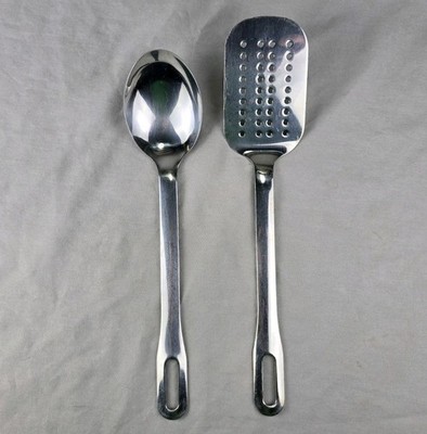 Inox Edelstahl Rostfrei Stainless Steel Spatula and Cooking Spoon Heavy Duty