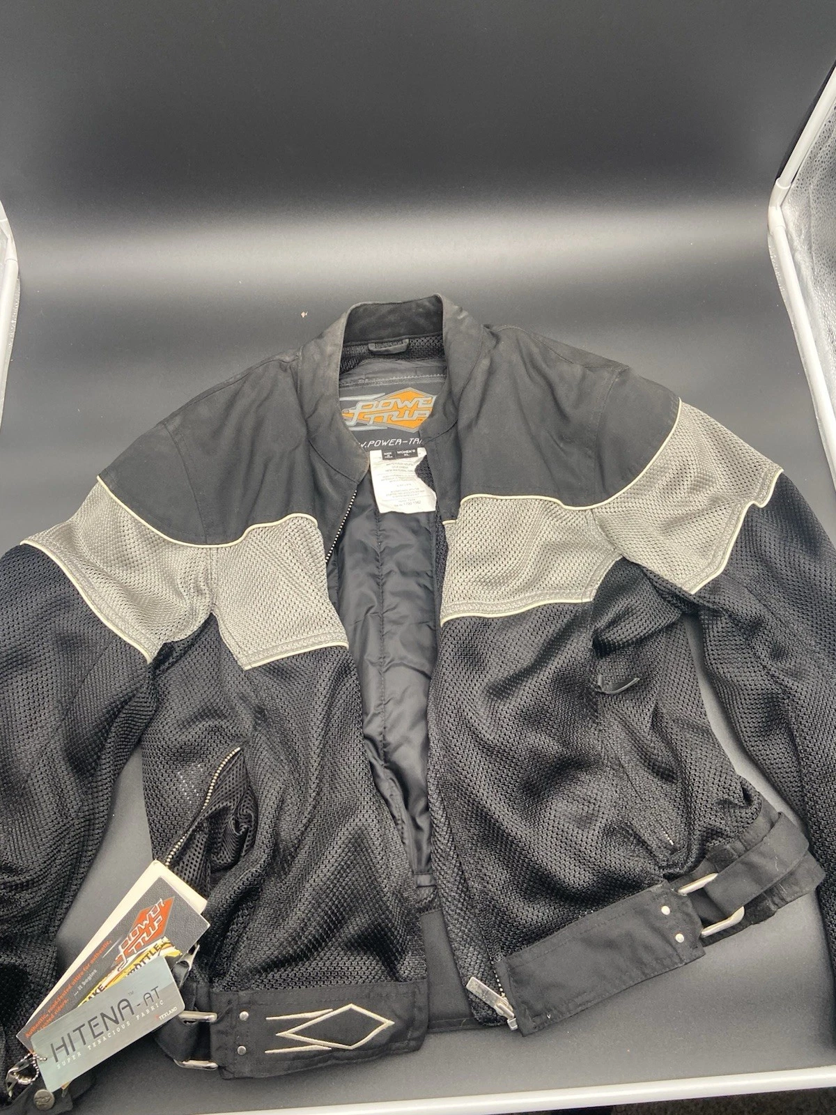 Power Trip Mesh Motorcycle Jacket Womens XL Black Armored Summer Ridding Jacket