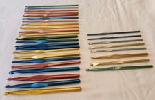 Boye Aluminum Crochet Hooks Lot of 31- Various Sizes Vintage