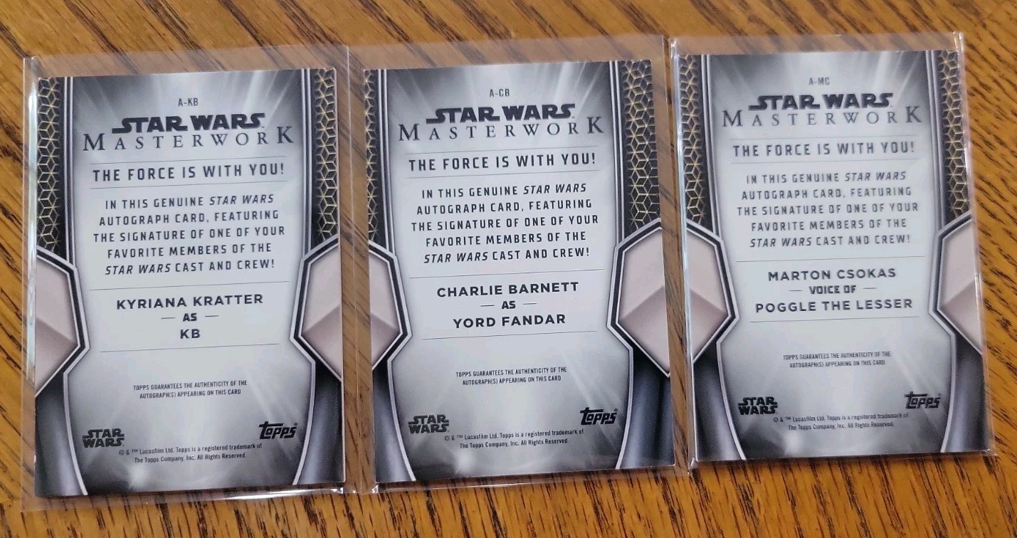 2025 Topps Star Wars Masterwork Auto: KB, Fandar, Poggle view 5