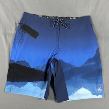 Greyson Shorts Swim Indian Wells Scenic Print 36 x 10 Blue Nylon NWT MSRP 158
