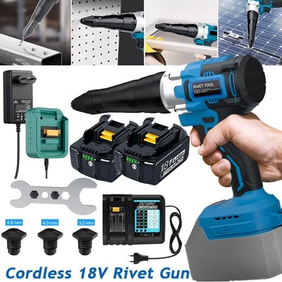 30000N Nietpistole Für Makita 18V Akku Blindnietgerät Popnietenzange mit Zubehör - Bild 1 von 4