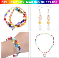 870pcs Assorted Glass Beads for Jewelry Making, Colorful DIY Craft Crystal Be...