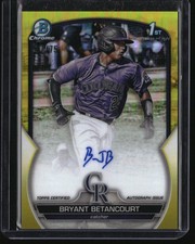 2023 Bowman Chrome Bryant Betancourt Autographs Yellow Refractor 67/75 #CPA-BB