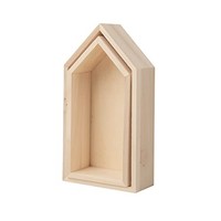 Holzrahmen Set 2Er HäUser 17X9X4Cm & 15X7X4Cm Beige Fsc Rayher