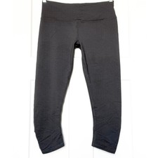 Prana Misty Women  s Gray Jacquard Ruched Yoga Cropped Leggings Size L