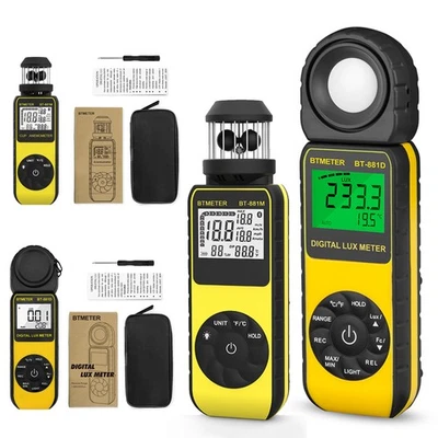 Anemometer Windmesser Luftstrommessgerät und Luxmeter Digitaler Lichtmesser FC - Bild 1 von 4