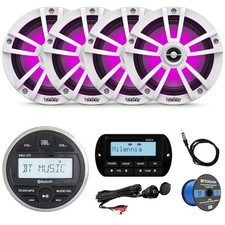 JBL PRV175 Stereo Receiver, 4X 6.5" LED Speaker, AUX/USB, Remote, Antenna, Wire