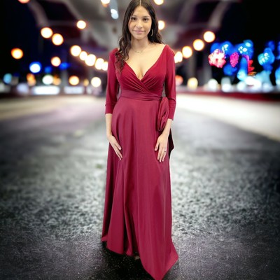 Alfred Sung Jersey Mikado Gown Dress Womens 4 Burgundy Formal Holiday Gala | eBay Alfred Sung Jersey Mikado Gown Dress Womens 4 Burgundy Formal Holiday Gala | eBay