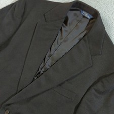 VTG Polo Ralph Lauren Blazer Mens 44 Black Camel Hair 2 Button Sport Coat USA
