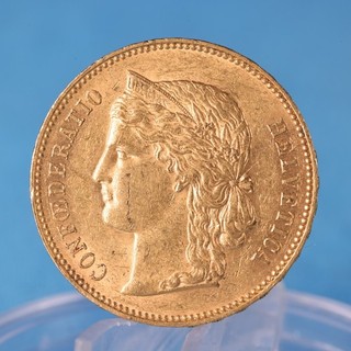 Schweiz 20 Franken 1891 B Helvetia 6 45 Gramm 900 Gold Vz