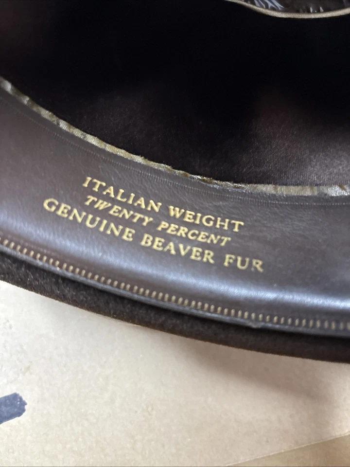 Sombrero de vestir vintage genuino de piel de castor 20 % para hombre de los años 40’s con caja 7 Foto 4 de 4