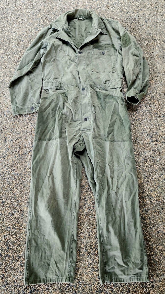 johnbull WWⅡ COVERALL WWII U.S. Army HBT Mechanic Tanker Coveralls 13 Star Buttons 42 R