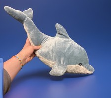 Cute Blue/Gray Dolphin Y2K Wild Republic Plushy Toy, 20" Stuffed Aquatic Animal