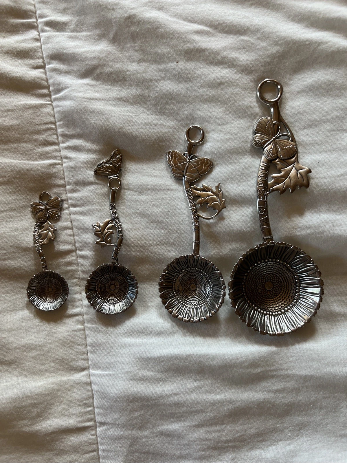 Cottagecore Measuring Spoons Set of 4 Sunflower Butterfly Kitchen Utensils