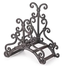 Sungmor Hose Holder Cast Iron Retro Garden Decor, Wall-Mount Vine Hose Reel Rack