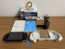 Sony Playstation (PSP-1001) W/ Case Charger Manual, 8 Games 2 Movies Memory Test
