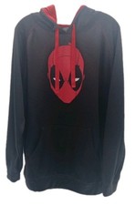 Marvel Deadpool Hoodie Sweatshirt Men's XL Black Logo Mesh Comic Movie Fandom