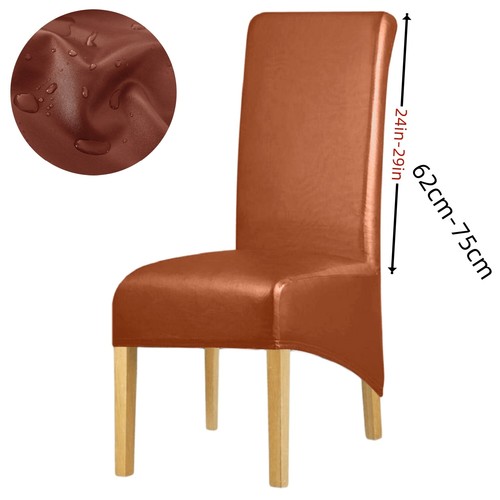 Stretch PU Leather Dining Room Chair Covers XL Size Chair Slip Cover Waterproof - Imagen 14 de 20