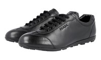 Prada Leder Lane Sneaker - 3E4900 - Komplett Schwarz - Neu - 38,5 39