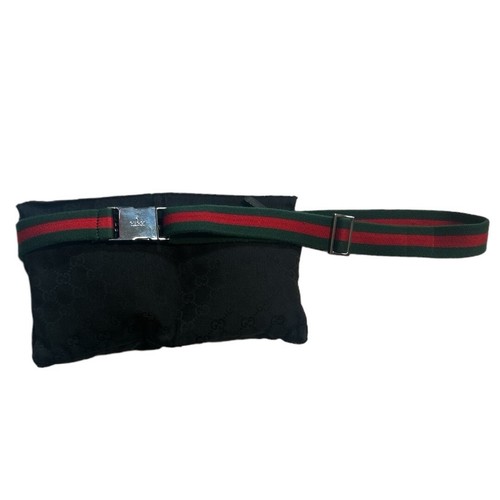 Auth GUCCI GG Black Jacquard Leather - Bum Bag - Picture 2 of 18