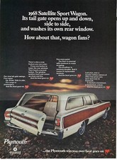 1968 Plymouth Satellite Sport Wagon Tail Gate Vintage Magazine Print Adposter