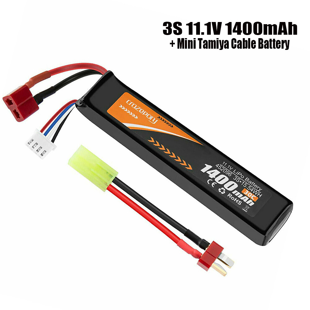 Batterie LiPo Mini-Tamiya 7,4V 1200mAh 25C – Lot De 2, Pour Airsoft Et Hobby