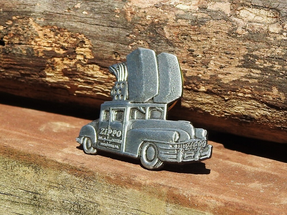 The Zippo Car Pewter Pin - Lighter Tie, Hat, Lapel Tack - 1947